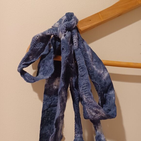 LoveShackFancy Antonella Midi Eyelet Dress in Midnight Navy Blue Hand Dye Size 8 - Picture 9 of 16